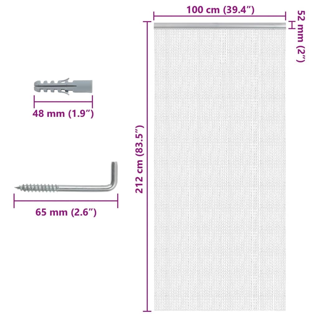 Generisch Türvorhang aus Ketten 100x212 cm Aluminium,Heim Garten,Dekoration,Fensterdrapierung,Fliegengitter-4010015