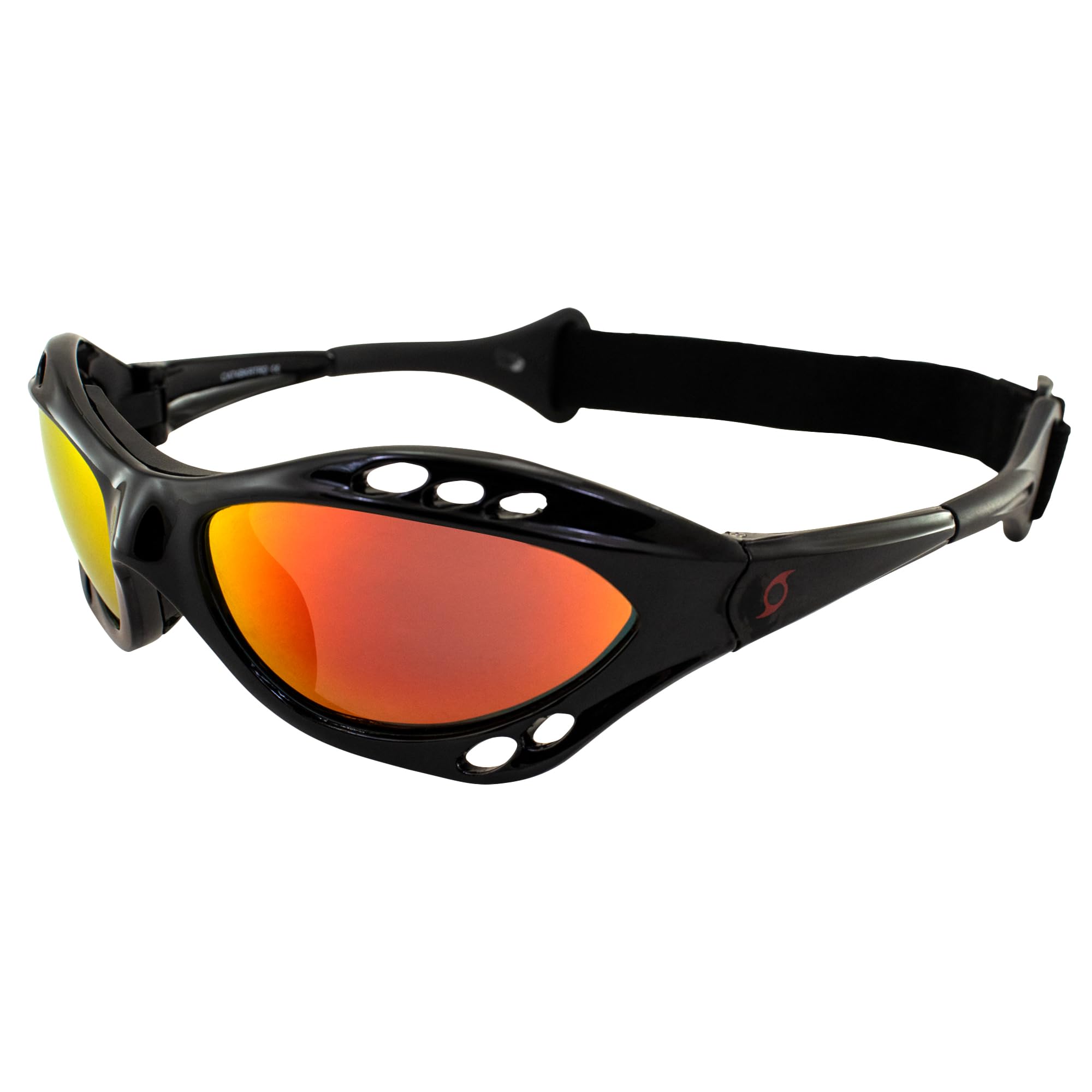 Hurricane Eyewear Category 4 Polarized Jet Ski Floating Goggles Black Padded Frames with Anti-Fog Coating