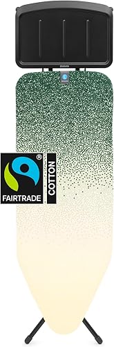 Brabantia - Tabla de planchar C - Soporte extra grande para unidad de vapor - Altura ajustable - Pies de goma antideslizantes - Funda de algodón