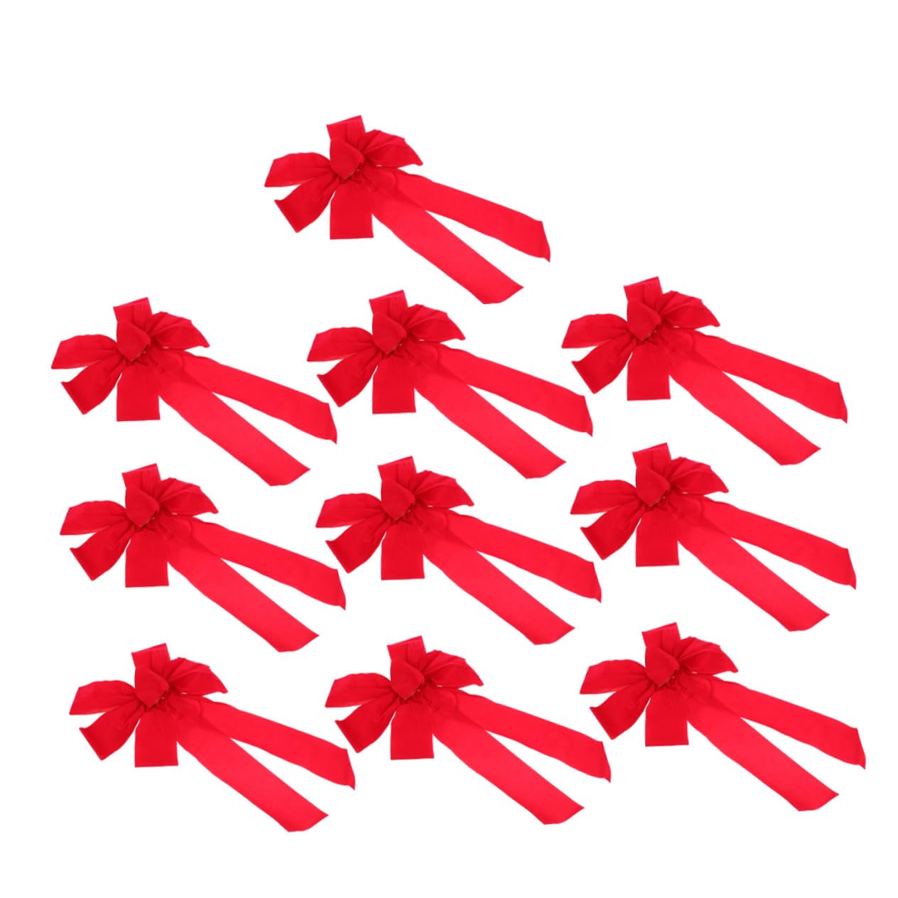 10 Piezas Lazos de Terciopelo Rojos Decorativos para Guirnaldas y Árbol Accesorios Elegantes para Interiores y Exteriores Bodas y Fiestas