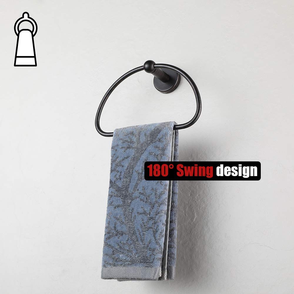 Towel Ring JQK Towel Ing Oil Ubbed Bonze, Stainless Steel Half...