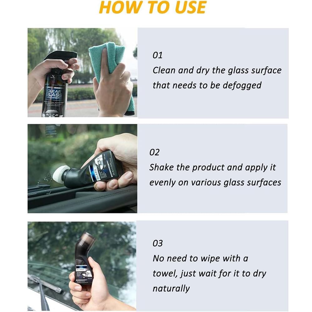 Spray Anti-buée Et Anti-pluie, Anti-buée Pour Pare-brise De Voiture, Revêtement Anti-buée Magic Gem, Agent De Revêtement Anti-buée Micro- Moléculaire, Agent Anti-buée De Voiture Avec Applicateur Pour