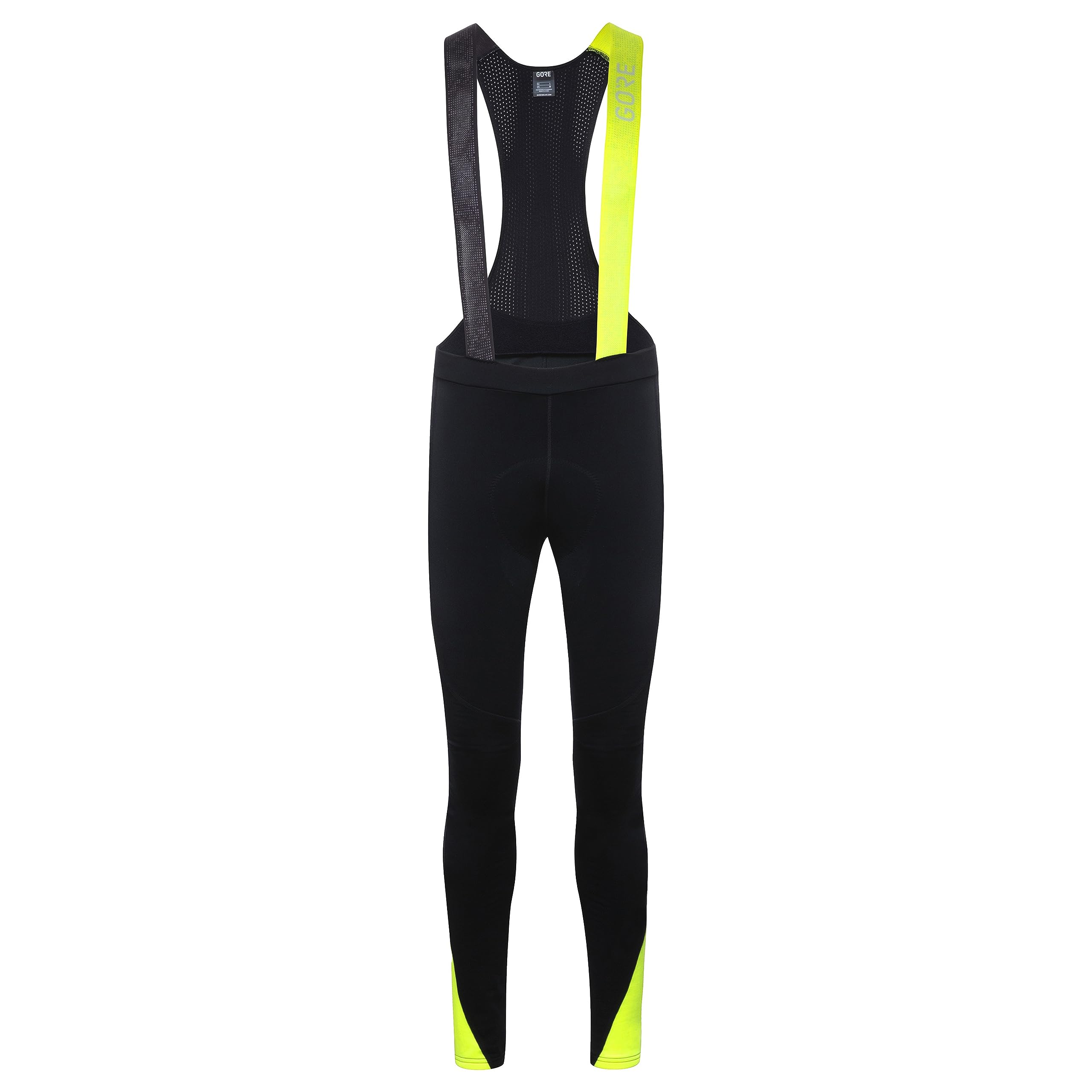 GORE WEAR Salopette termica da ciclismo per uomo, Con fondello, C5, M, Nero/​Giallo neon