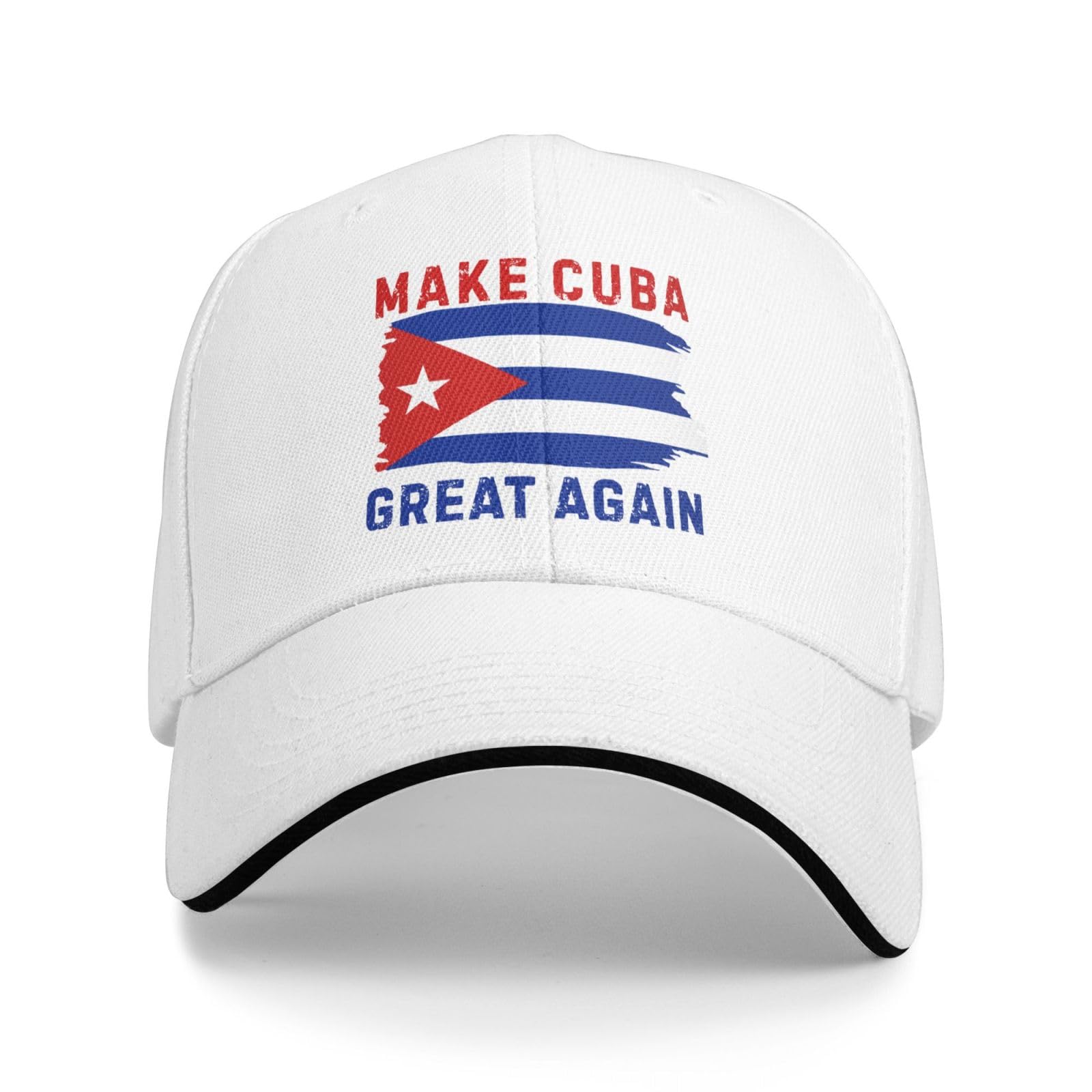XingFox Make Cuba Great Again hat Cuban Flag Baseball Cap White