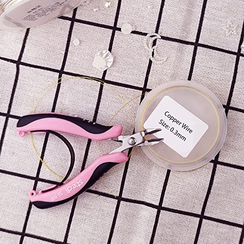 Stedi 4.4-Inch Mini Flush Cutter For Jewelry Making, Clean Cut Precision Wire Cutters, Side Cutting Pliers Ultra-Sharp Stainless Steel Blades For Jewelry, Crafts, Diy, Electronics (Pink) #TOP5