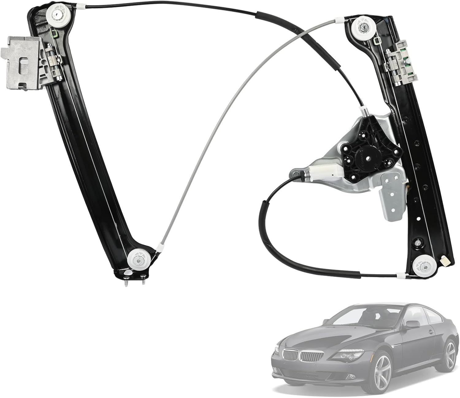 Front Passenger Side Power Window Regulator Without Motor Compatible with BMW E63 E64 M6 650i 2006-2010 Replace 51337184390