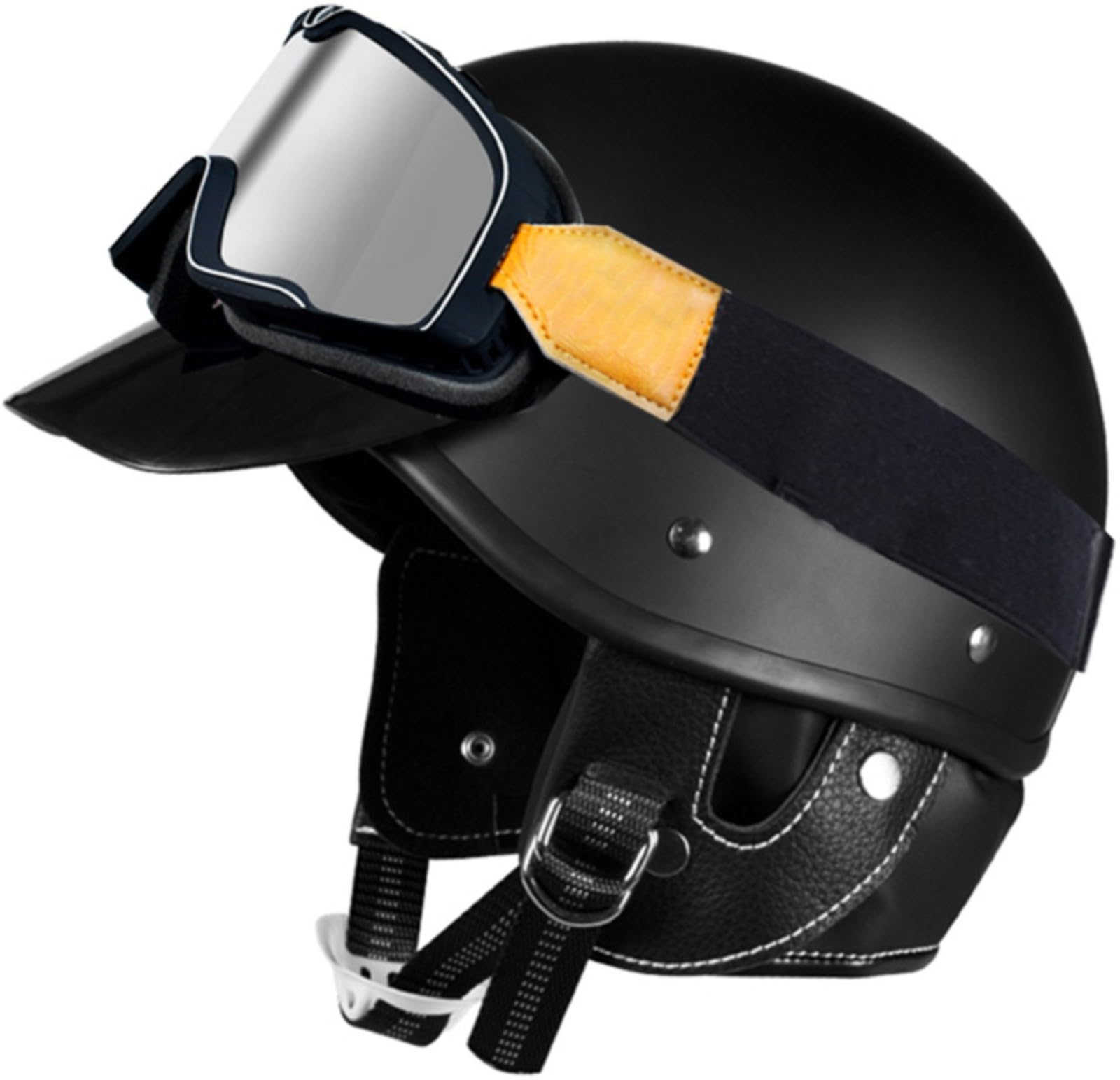 Amazon.co.jp: レトロバイクハーフヘルメットオープンヘルメットビッグ  