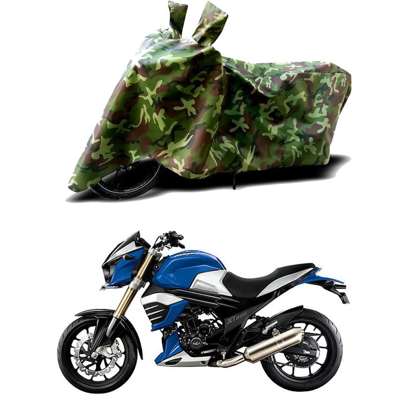 Image of 100% Water Resistant Bike Scooty Two Wheeler Body Cover Compatible for Mahindra MOJO XT 300 STD /UV-Rays /Heat Protection /Birds Dropping /Scratchproof /Dust Proof /Waterproof /All [Green MJ]