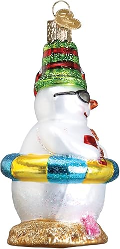 Vista 22 de Old World Christmas Adornos: Adornos de cristal soplado para árbol de Navidad, diseño de muñeco de nieve