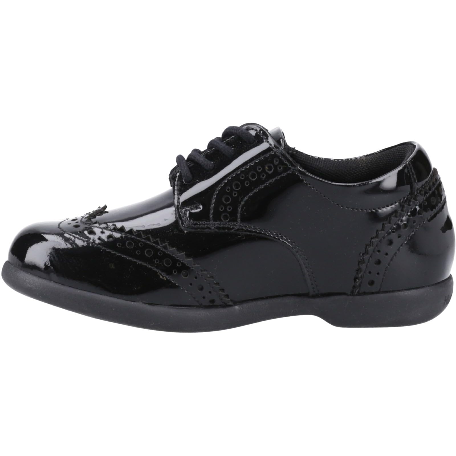 Hush Puppies Bridget Patent Junior Shoe, Black, 11 UK Child