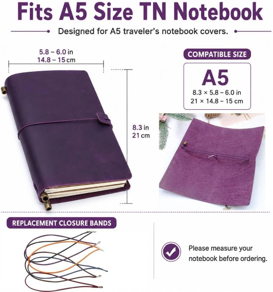 Pack of 6 Elastic Closure for Travelers Notebook- Stretchy Closure Bands Accessories for Travel Journal Daily Planner image 5