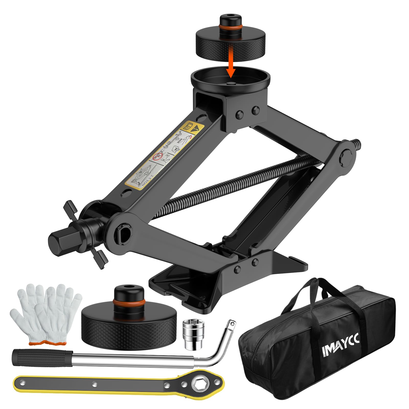 IMAYCC Car Jack Kit for Tesla Model Y Model 3/S/X Lifting Jack,2.5 Ton Scissor Jack for Tesla,Tire Change Kit with Tesla Jack Pucks/Pad,Tire Repair Tools Accessories for Tesla Vehicles