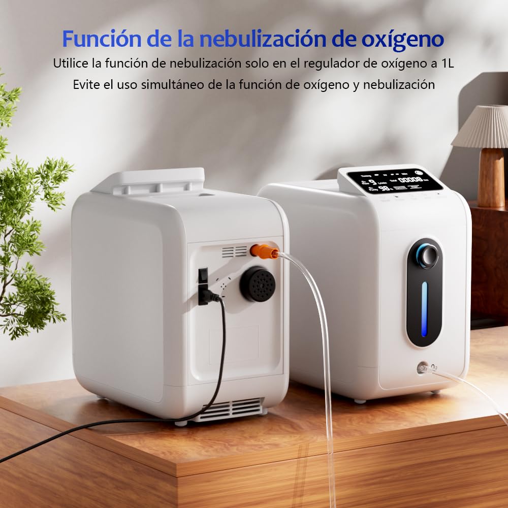 Concentrador de oxígeno, concentrador de oxígeno 1-8/min con mando a distancia, seguro para niños, adecuado para el hogar y los viajes