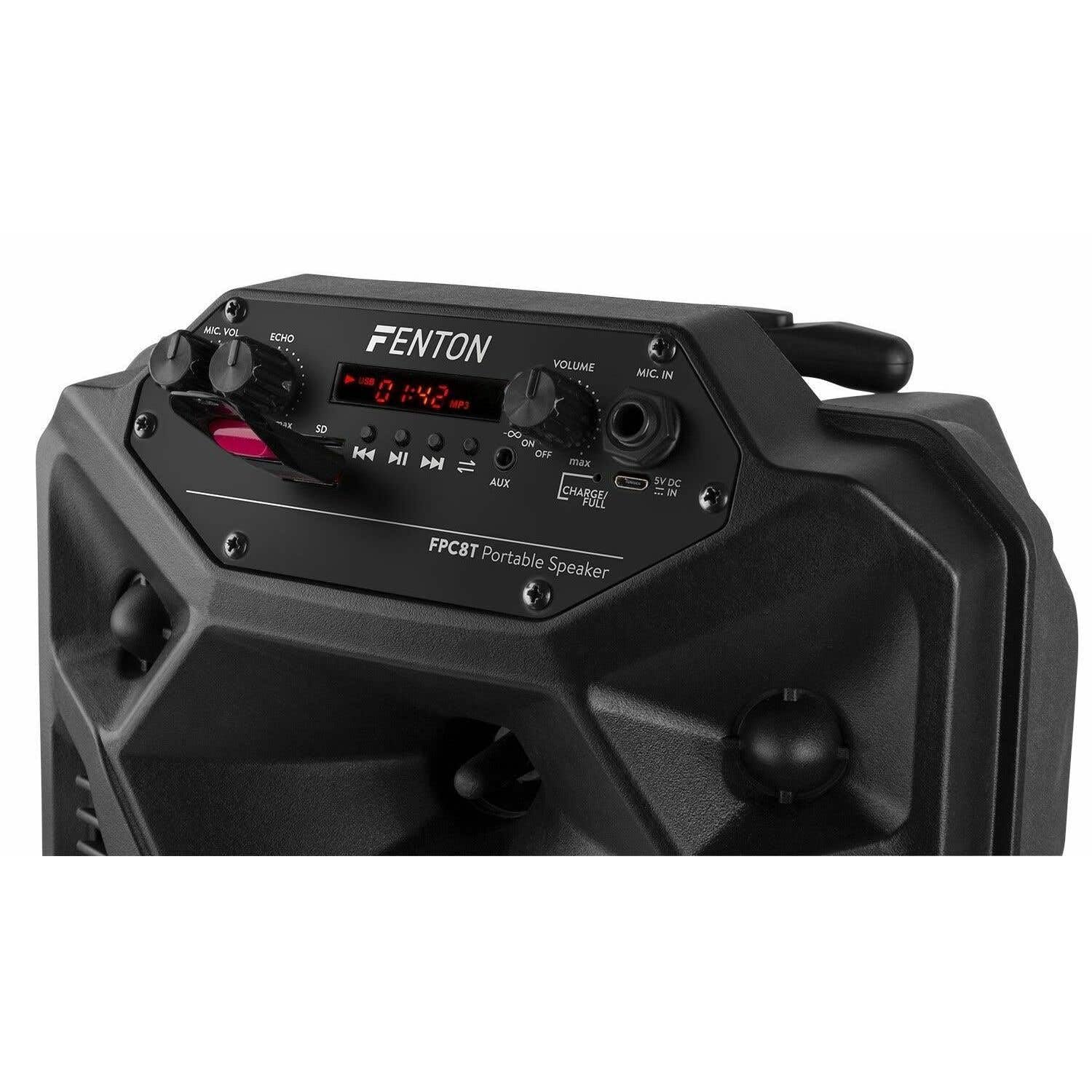 CASSA AMPLIFICATA PORTATILE ATTIVA 100W 8" BLUETOOTH + BATTERIA RICARICABILE + MICROFONO WIRELESS + USB MICRO SD + TELECOMANDO