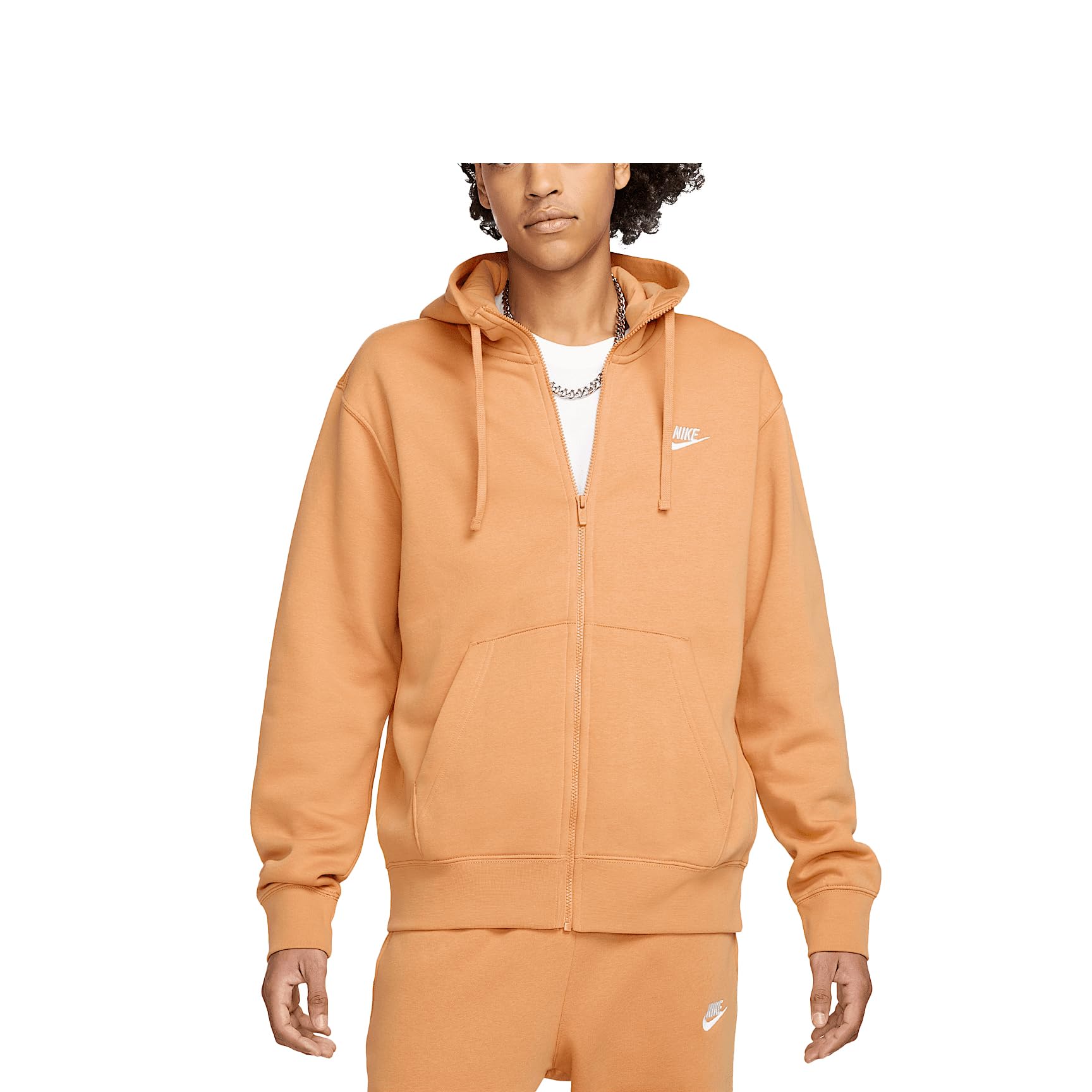 Sportswear Club Fleece Men's Full-Zip Hoodie (BV2645-856, Copper Moon/Copper Moon/White)…