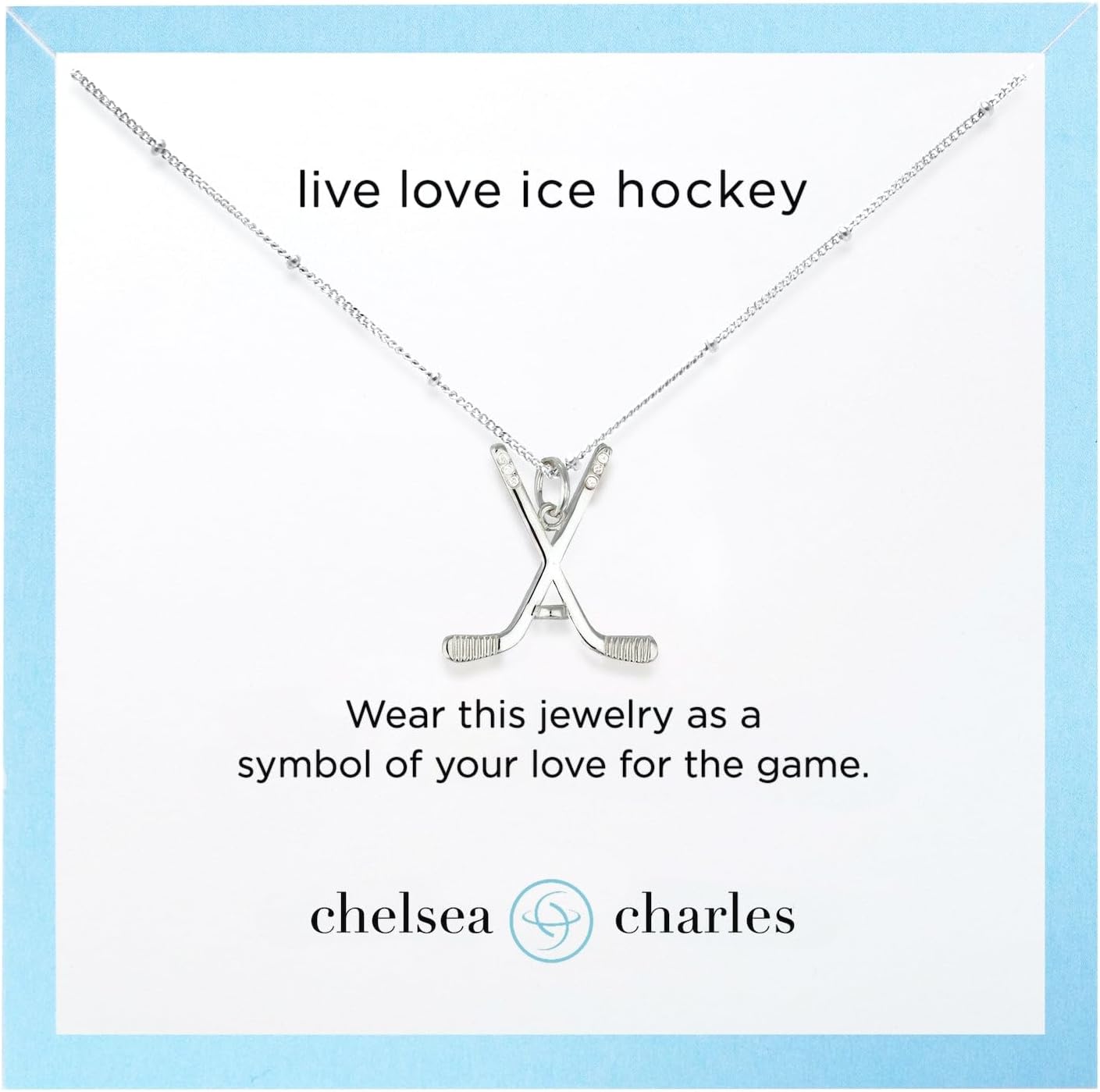 Chelsea Charles Ice Hockey Charm Necklace for Women, Gift for Players, Athletes, Teams, Coaches and Fans