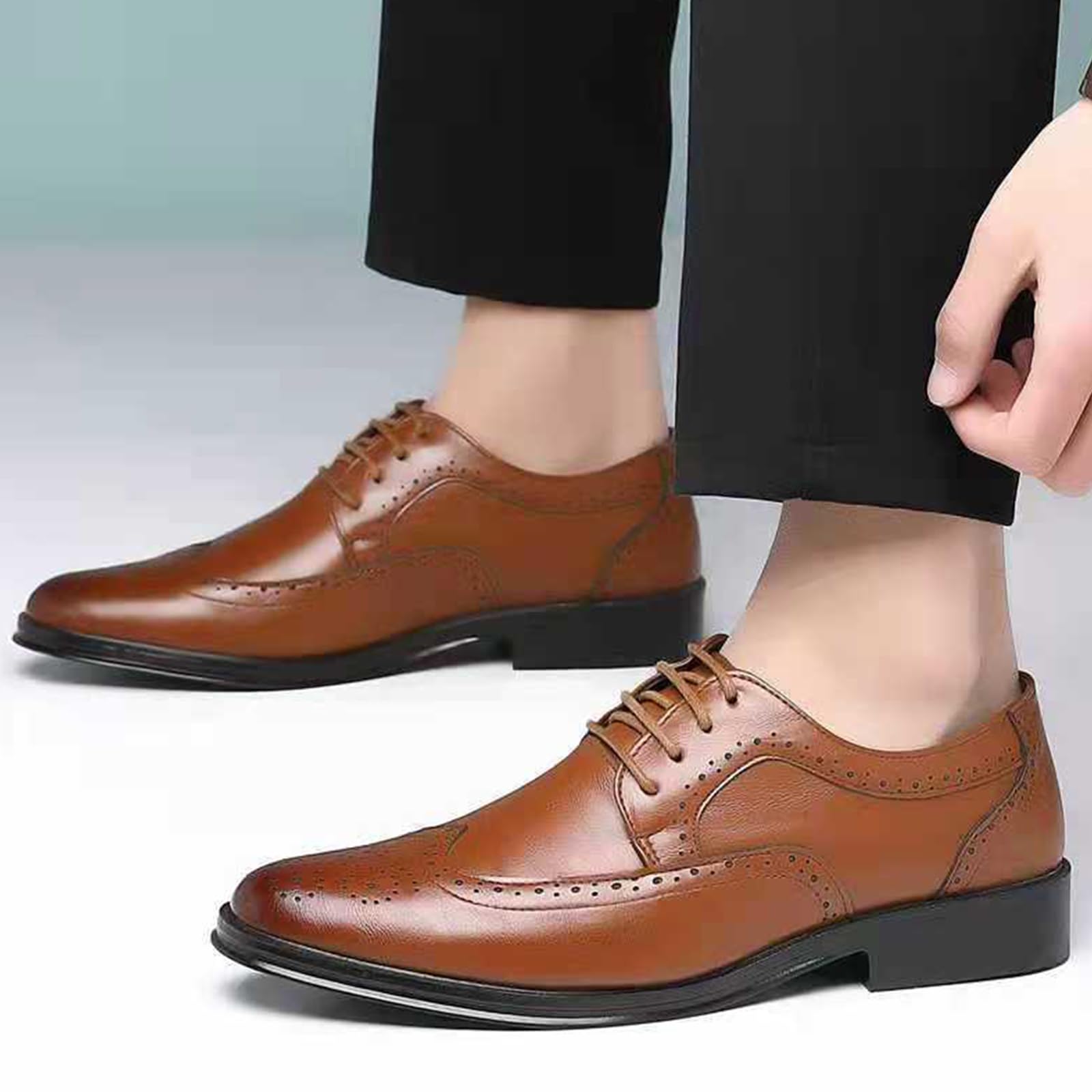 Scarpe Oxford Uomo Scarpe Brogue | Eleganti, Classiche, Resistenti, Stringate, Formale, Business, Commerciale, Formale