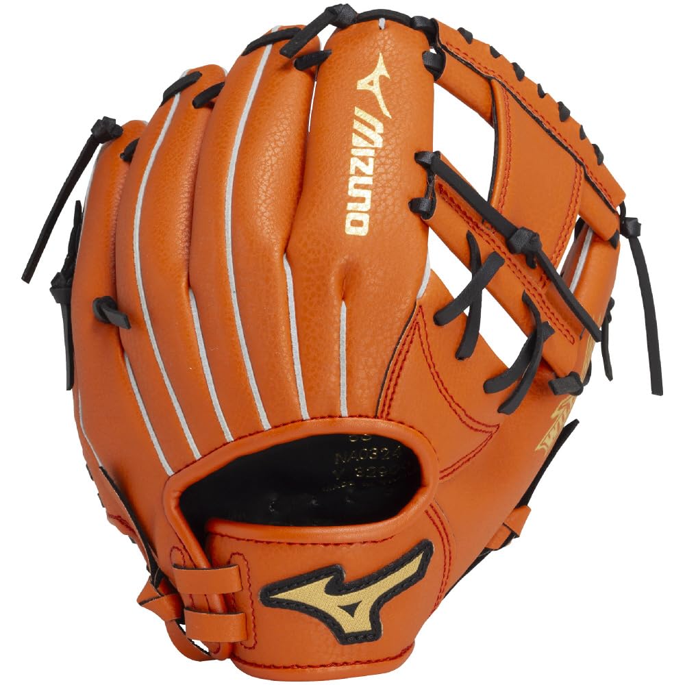 MIZUNO(ミズノ) 野球 ソフトボール キッズ軟式用ワイルドキッズオールラウンド用：サイズ5S 1AJGY339 左投げ クリアオレンジ×ブラック