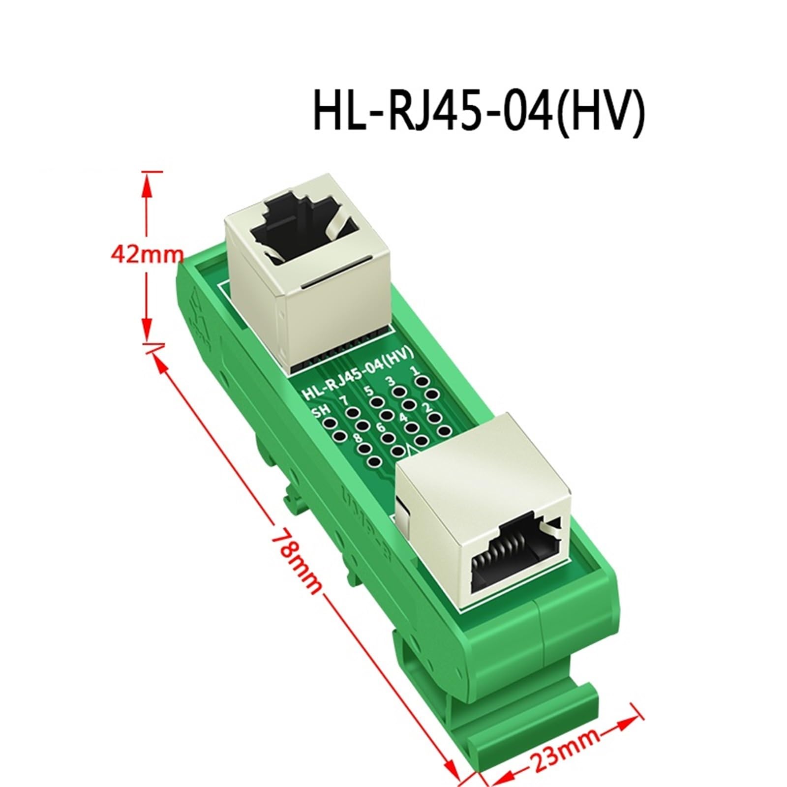 Montaż na szynie DIN RJ45 żeński do żeńskiego rozdzielacza RJ45 płyta rozdzielająca 45 stopni (HL-RJ45-04-A)