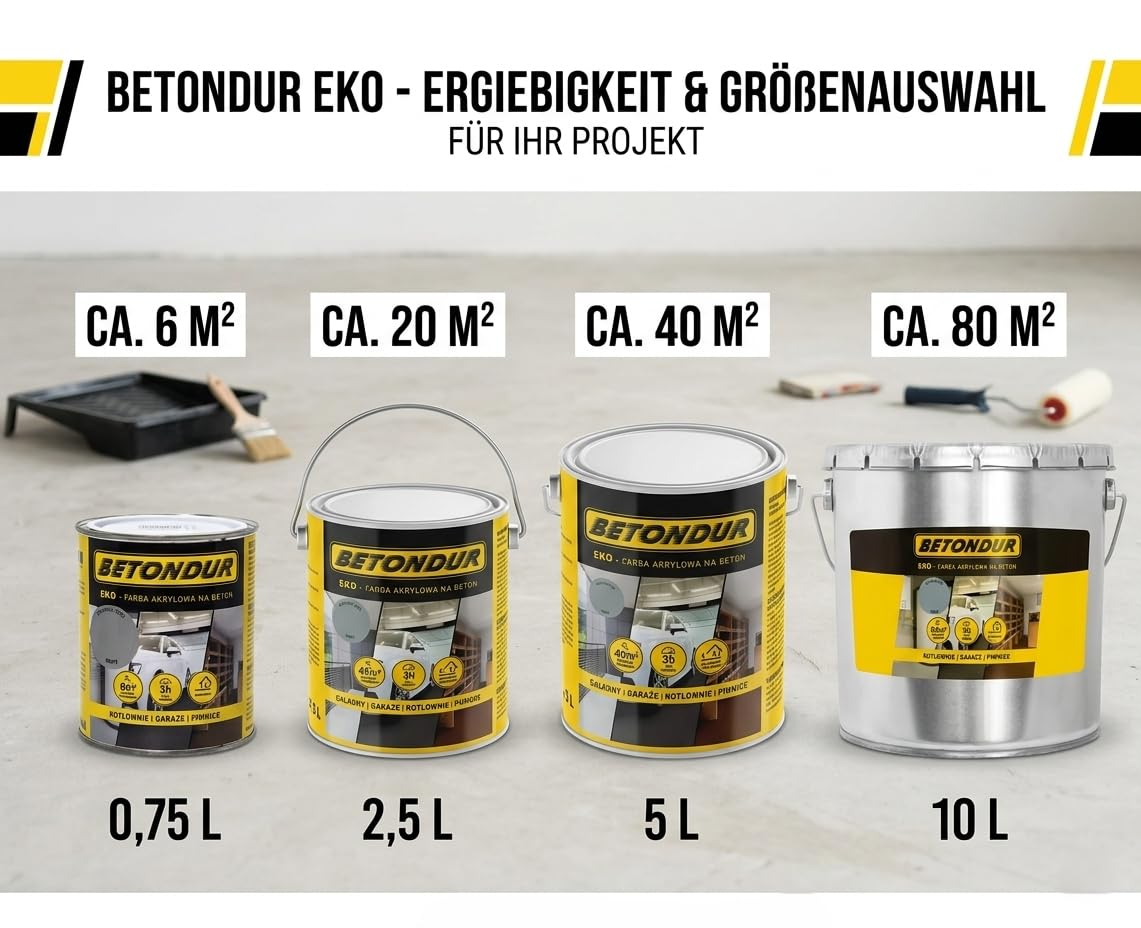 EKO – Vernice Ecologica per Cemento 2,5L – Grigio Chiaro – Rivestimento Acrilico Protettivo per Interni ed Esterni – Resistente agli Agenti Atmosferici e all’Abrasione – Antipolvere