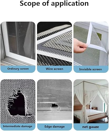 Miniatura 7 de FLYZZZ Parches de reparación de pantallas grandes, kit de reparación de puerta mosquitera, kit de pantalla autoadhesiva adecuado para reparar