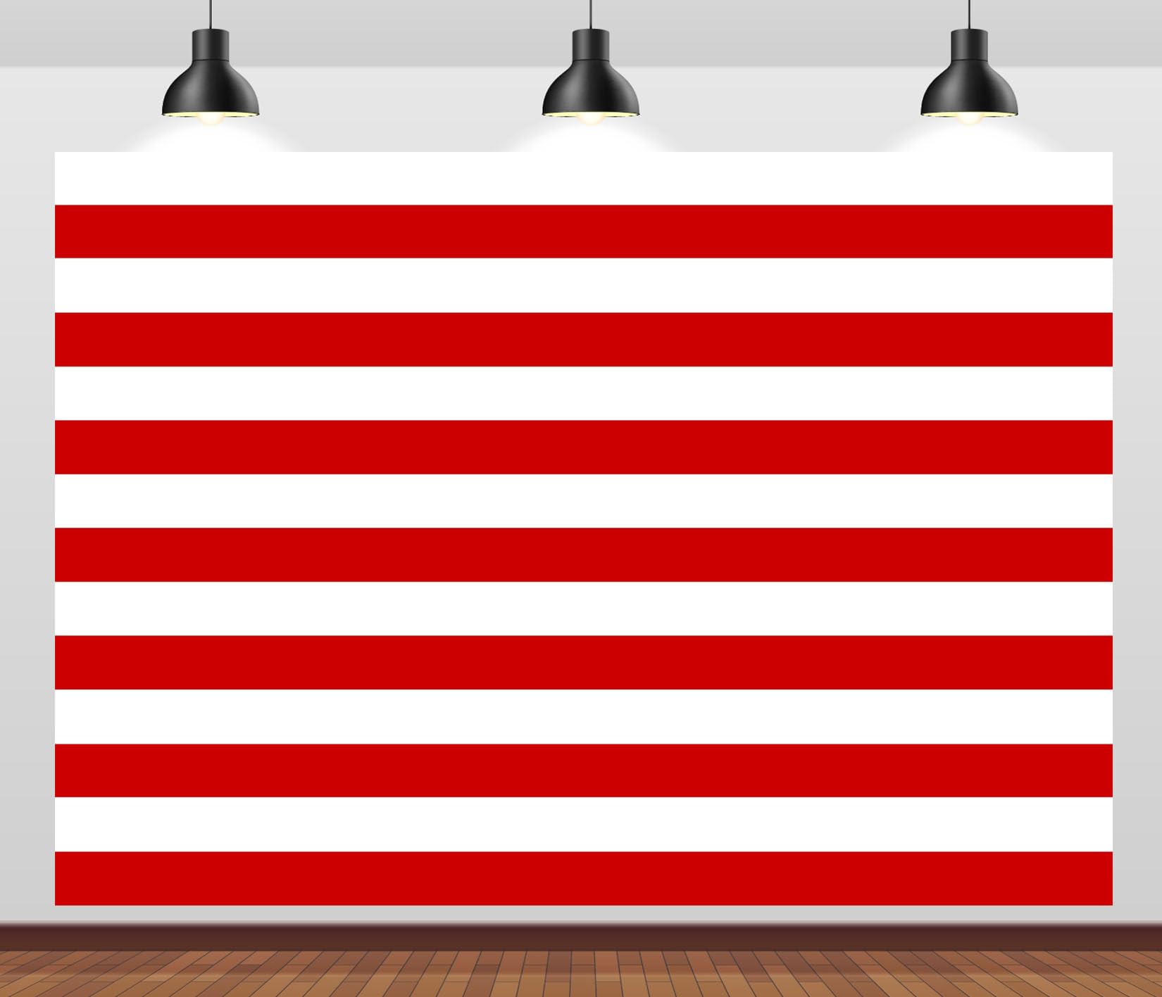 12x8FT Motivo Strisce Rosse e Bianche Sfondo Fotografico