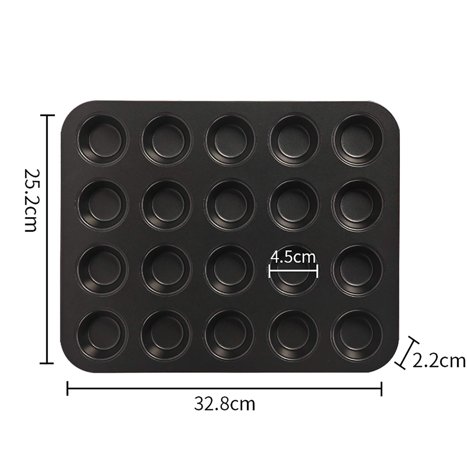 BAtlam Backset, Kuchenformen, Backblech Antihaftbeschichtung, 20 aufeinanderfolgende Tassen Antihaft-Muffin-Kuchenform Backformen Brotform Muffinform Haushaltsbackform