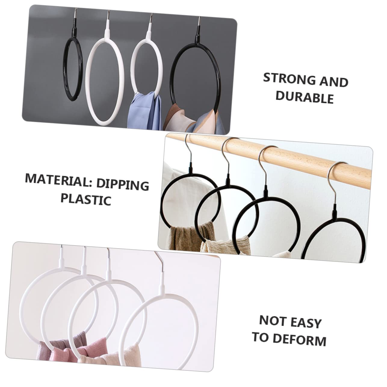 Luxshiny Clothes Storage Ring Set 6pcs Scarf Hanging Rings Circle Scarf Holder Tool