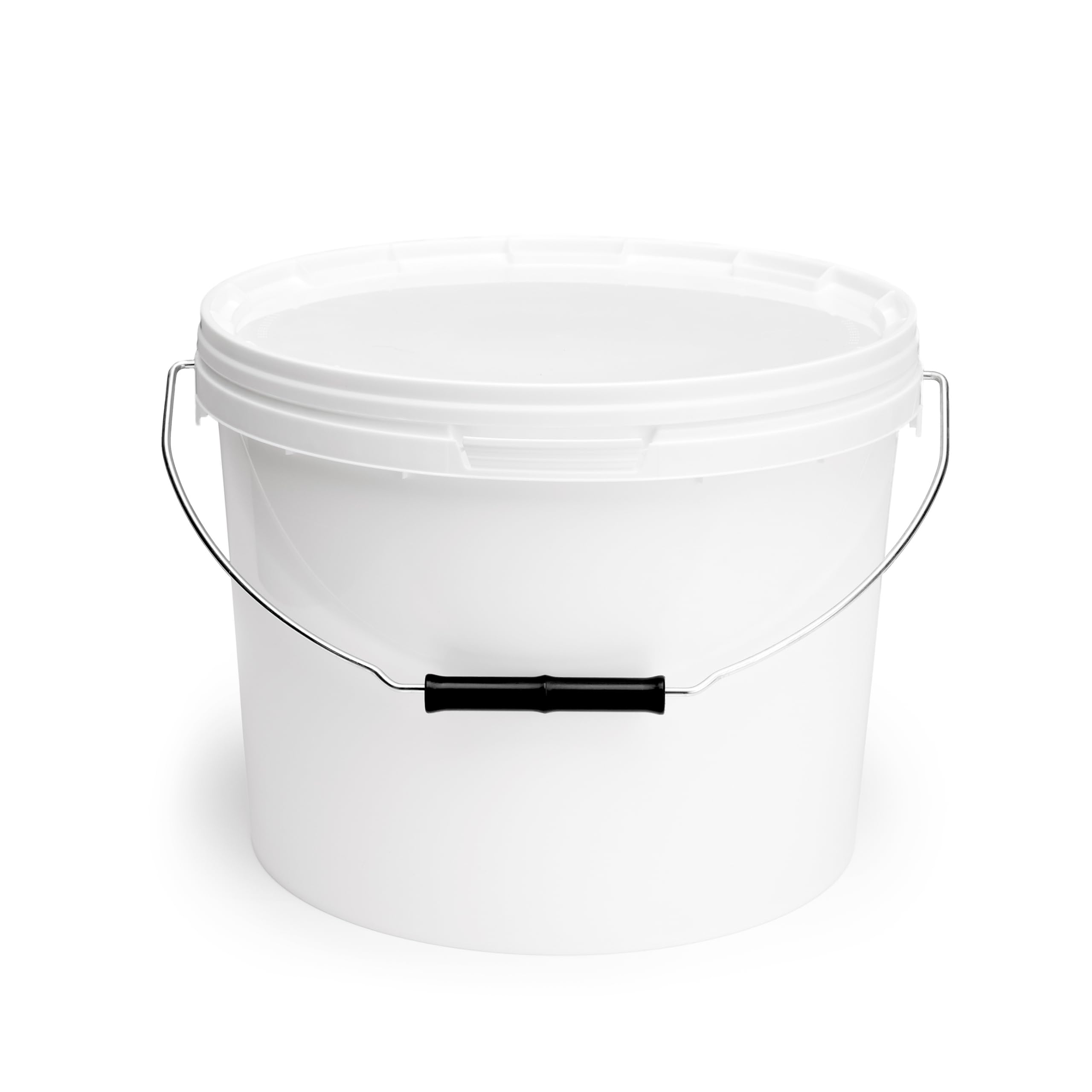 Garronda Secchio con Coperchio 12 L per la conservazione di Prodotti Alimentari e chimici 5 Pezzi Bianco GD-0071
