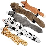 Nocciola Dog Squeaky Toys, 5 PCS Crinkle Plush Dog Toys, No Stuffing Dog Toys for Small Medium Large Dogs, Stuffless Puppy Toys for Boredom 5 Pcs No Stuffing Basic