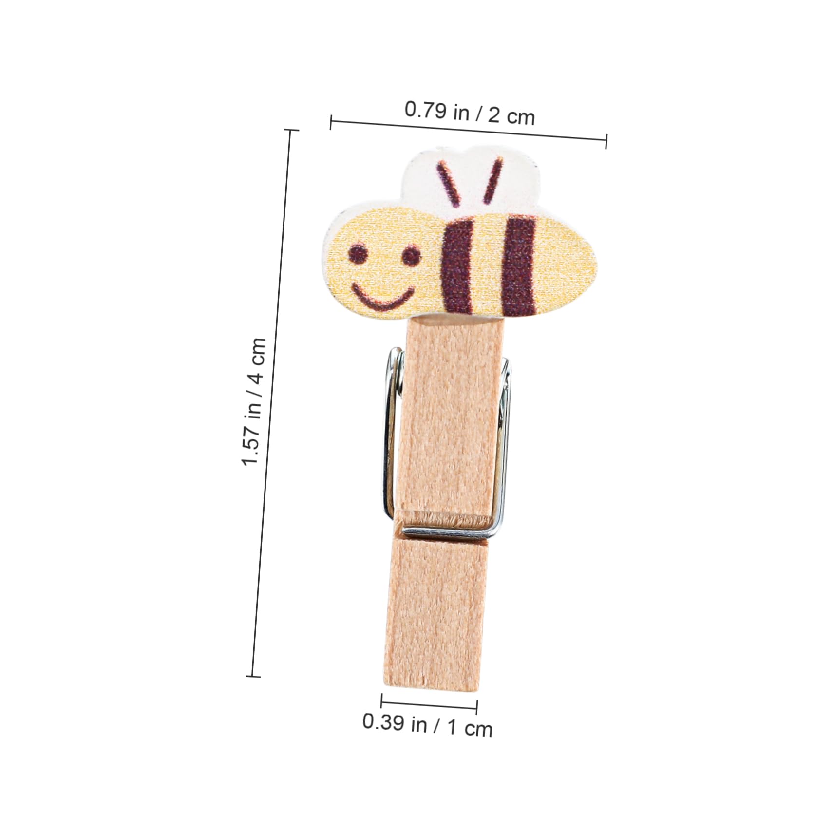 Cabilock 5sets Wooden Photo Display Clips Mini Close Pins for Bee Craft Snack Display 10pcs*5