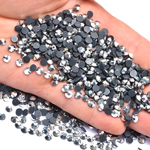 Image of 3000 Pieces Hot Fix Glass Flatback Rhinestones HotFix Round Crystal Gems (Labrador Silver, SS10)