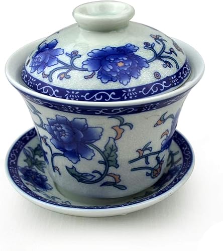 Miniatura 8 de Gaiwan - Juego de té de porcelana con diseño de panoya chino (4.7fl oz, diseño de dragón y fénix)