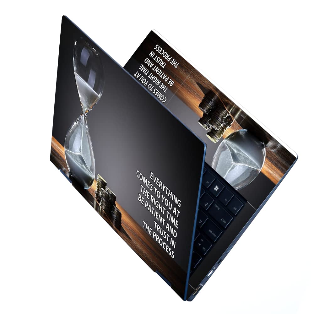 Techfit Full Body Laptop Skin Upto 15.6 inch Sticker Compatible for Dell/HP/Lenovo/Acer/Sony All Laptop Size Upto 14 to 15.6 Inch - Everything Comes Hour Glass (B0C4KZHS72) Amazon Price History, Amazon Price Tracker