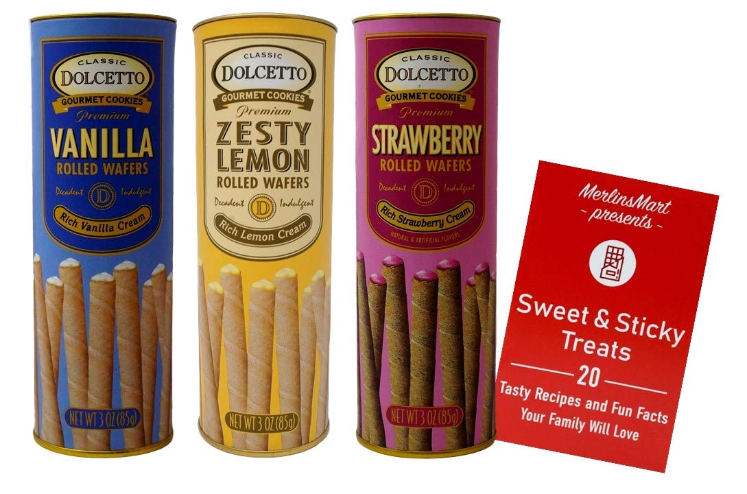 Amazon.com: Dolcetto Premium Cream Filled Rolled Wafers | Gourmet 
