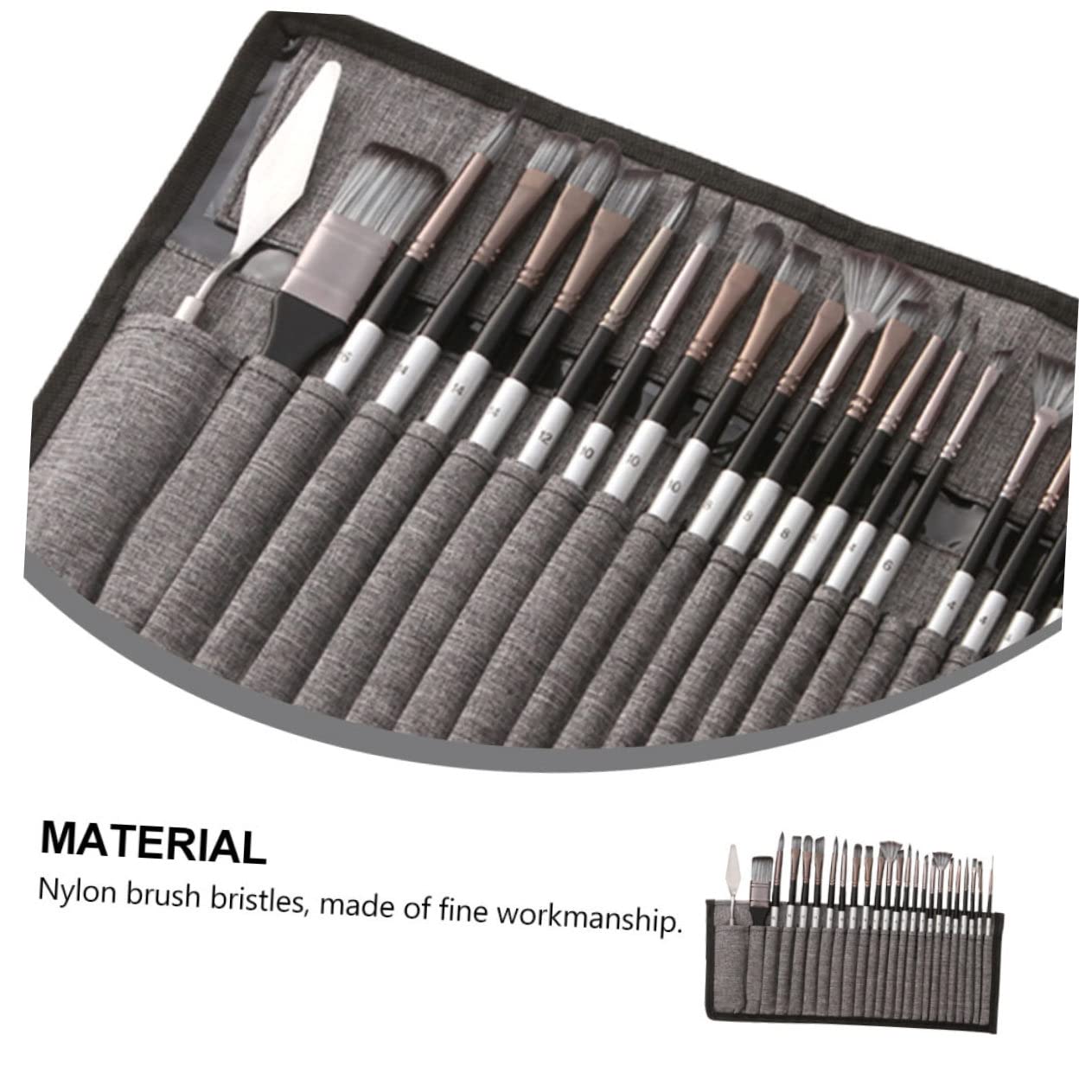 Homoyoyo 24piezas Pinceles de Nailon con Cerdas para Pintar y Dibujar Kit de Pintura para Acuarela y Dibujo de Acuarela con Bolsa para Almacenamiento