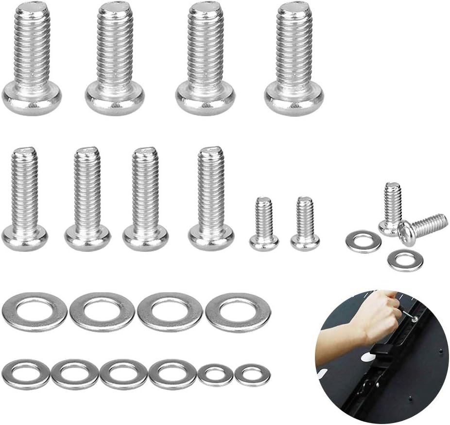 24 Pack Universal TV Mounting Hardware Kit m4/m6/m8 Vesa Screws TV Stand Screws Stainless Steel TV Bracket Bolts with Washers for Monitor Mounts Bracket Fixing