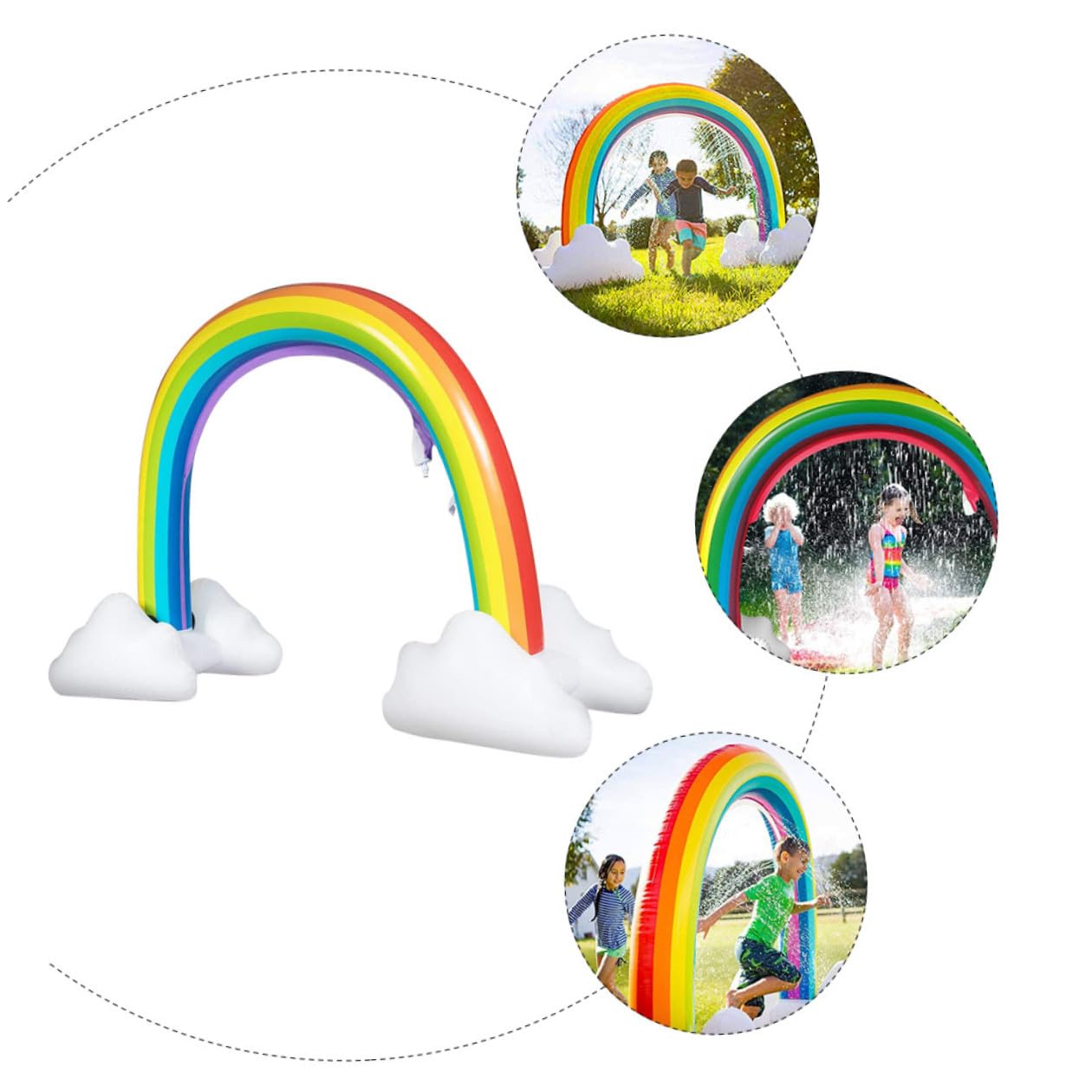 FRCOLOR Juguete Inflable Rociadores de Agua para Niños, Tamaño Grande, Material PVC Seguro, para Juegos al Aire Libre en Césped y Jardín, Juego Acuático Interactivo Infantil, Divertido