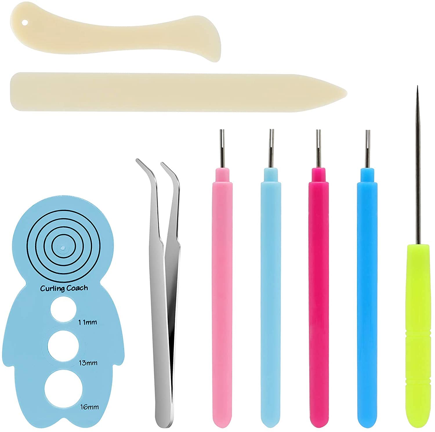 DELFINO 8 Pieces Multifunctional Slotted Quilling Tool and Supplies Kit Ergonomic for Beginner, Advanced Quiller, DIY, Handcraft, Scrapbooking, Card Making, Bookbinding and Origami