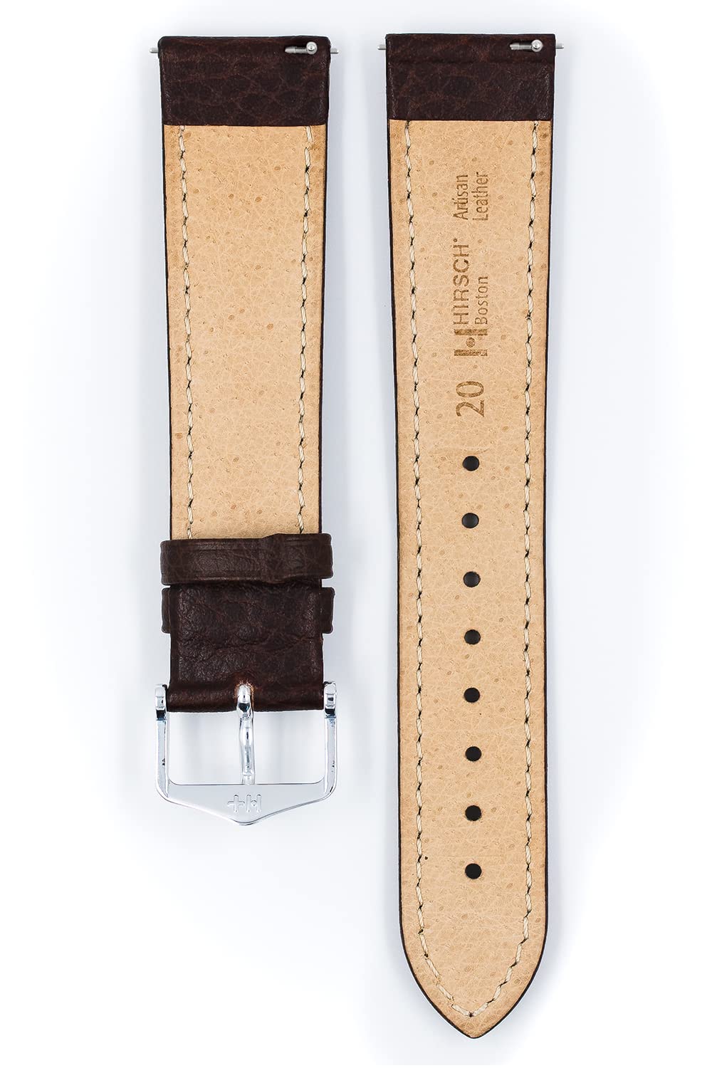 HIRSCH BOSTON L Uhrenarmband aus englischem Büffelleder - Klassisch/Elegant