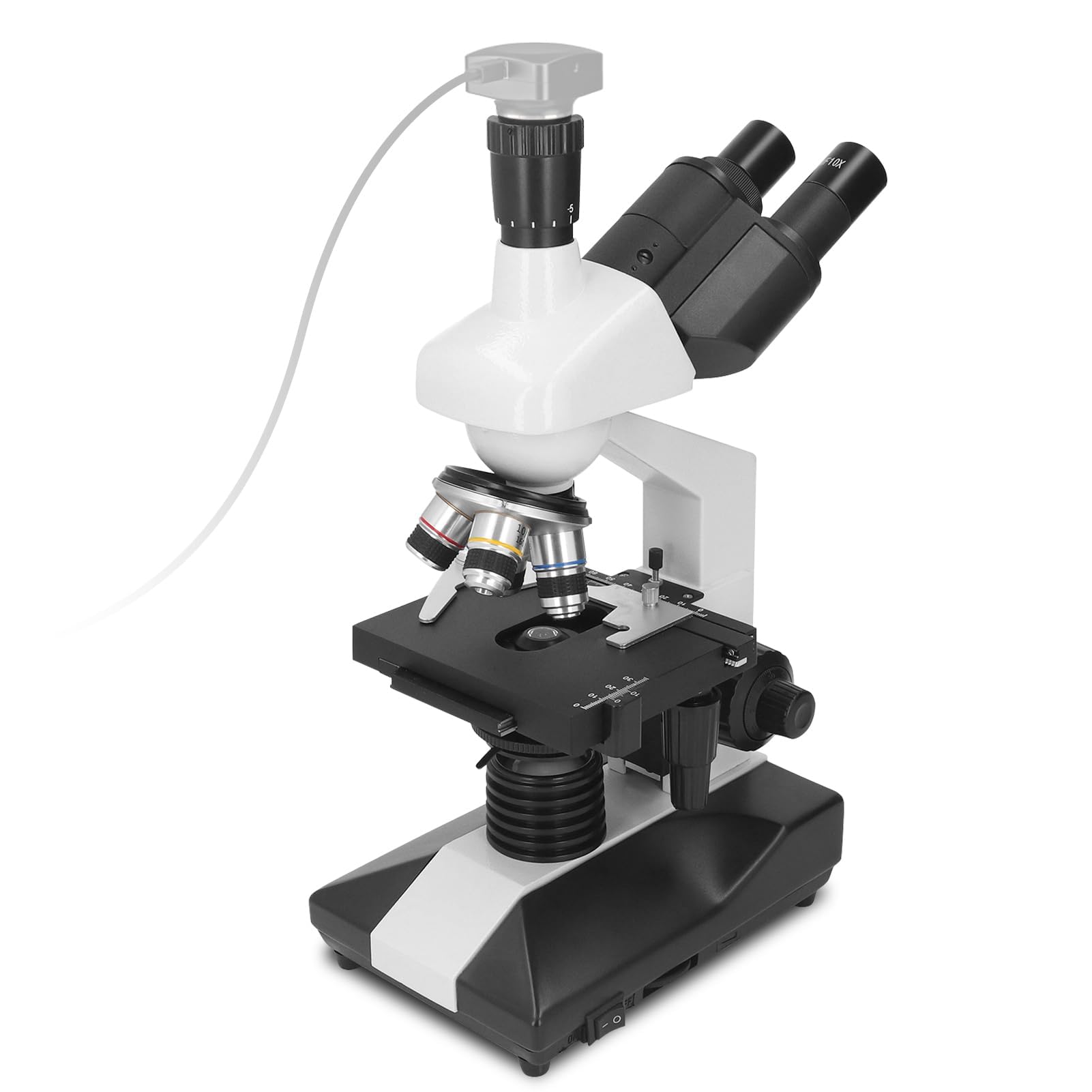 Microscopio de luz transmitida Ejoyous, microscopio de Laboratorio trinocular de Aumento, microscopio electrónico para Cultivos clínicos, bacteriología e histología 40X-5000X