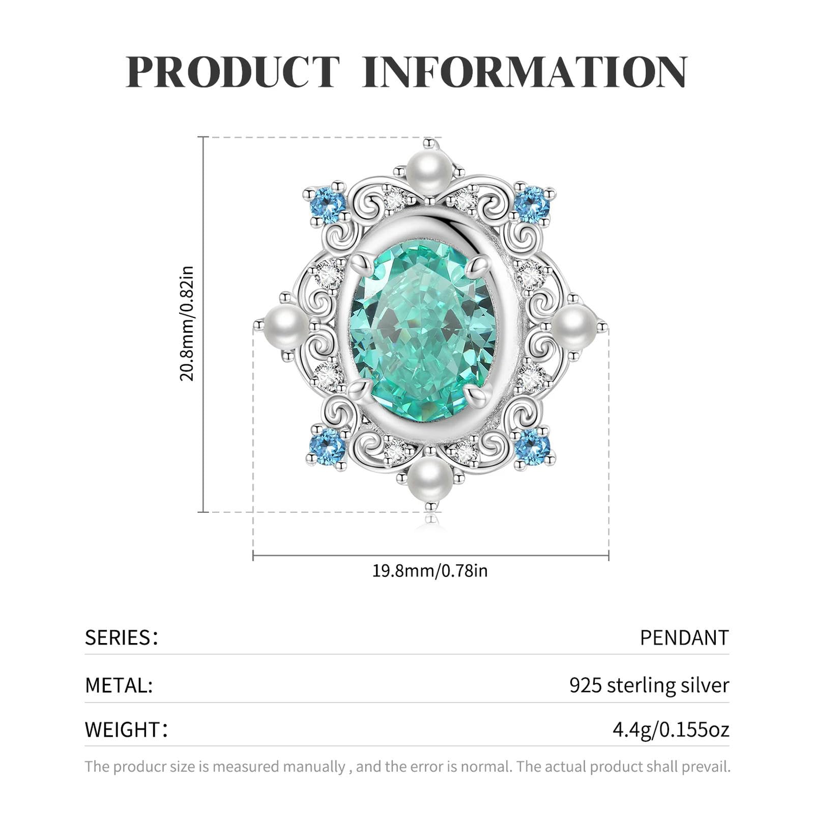 Ciondolo Romantico Con Perla Di Zirconi Verdi In Argento Sterling 925 Con Fiore Di Ghiaccio Per Collana Di Gioielli Pregiati Regalo Di Compleanno Per Donne