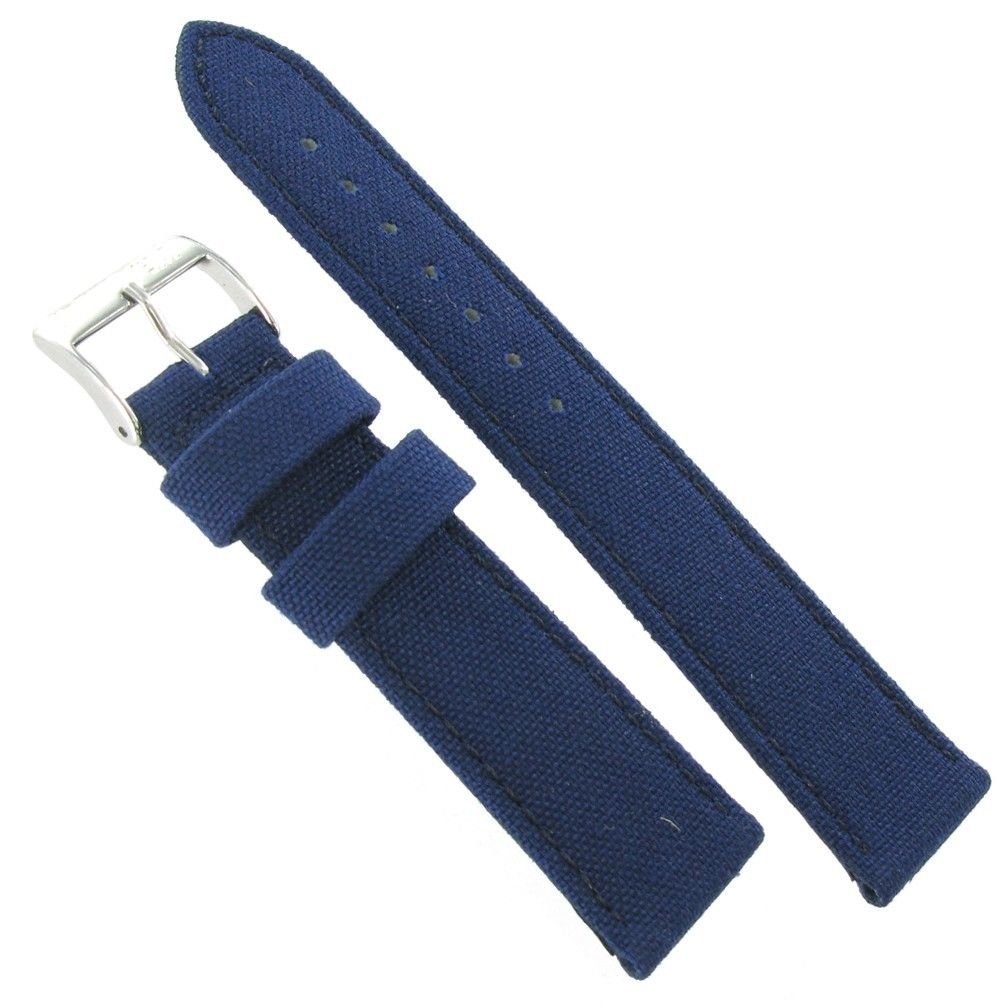 18mm Morellato Padded Stitched Genuine Cordura Canvas Navy Blue Watch Band