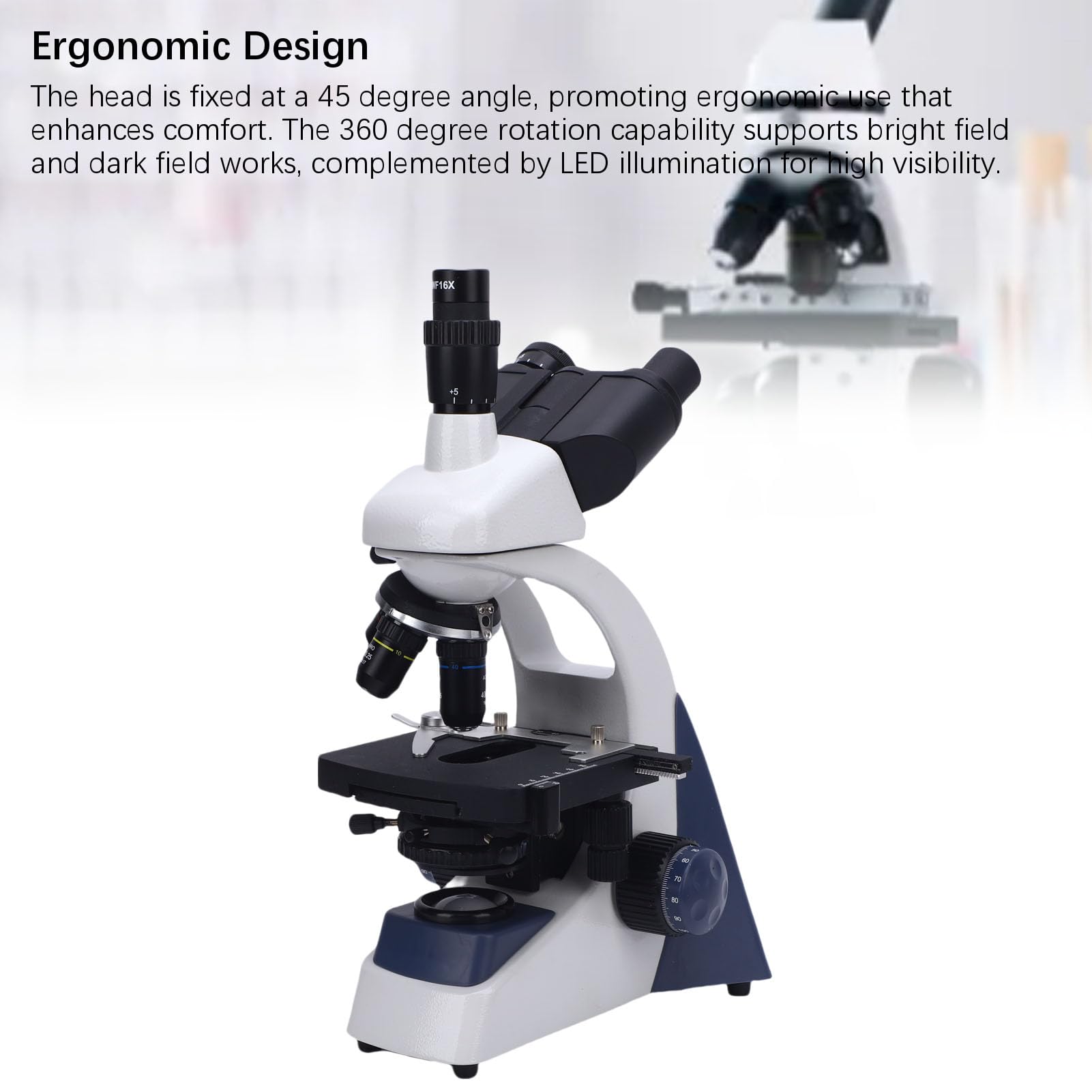 Hyuduo Microscopio Biológico, Cuerpo de Aleación de Aluminio, Aumento de 40X a 1600X, Ideal para Educación e Investigación