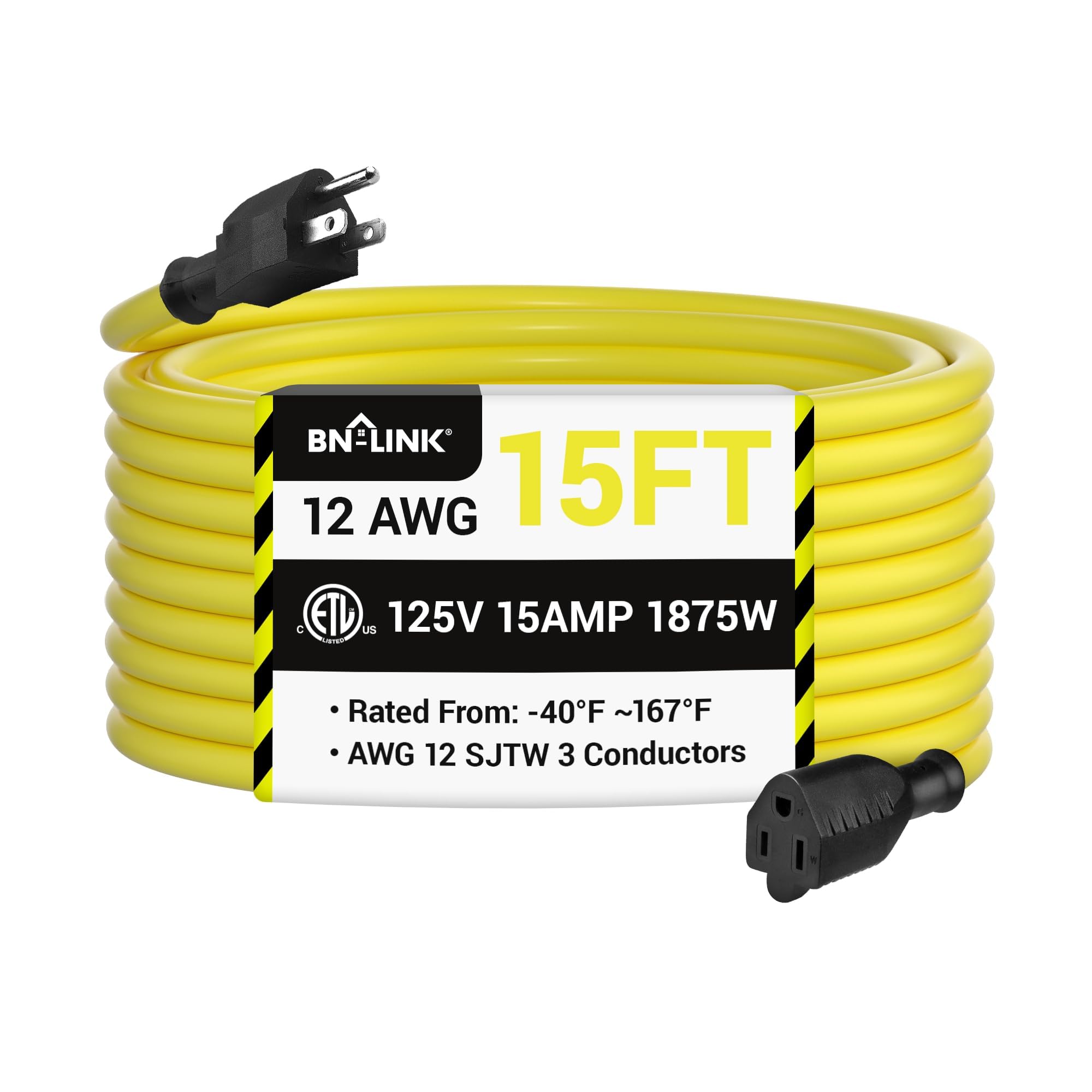 BN-LINK Yellow Outdoor Extension Cord