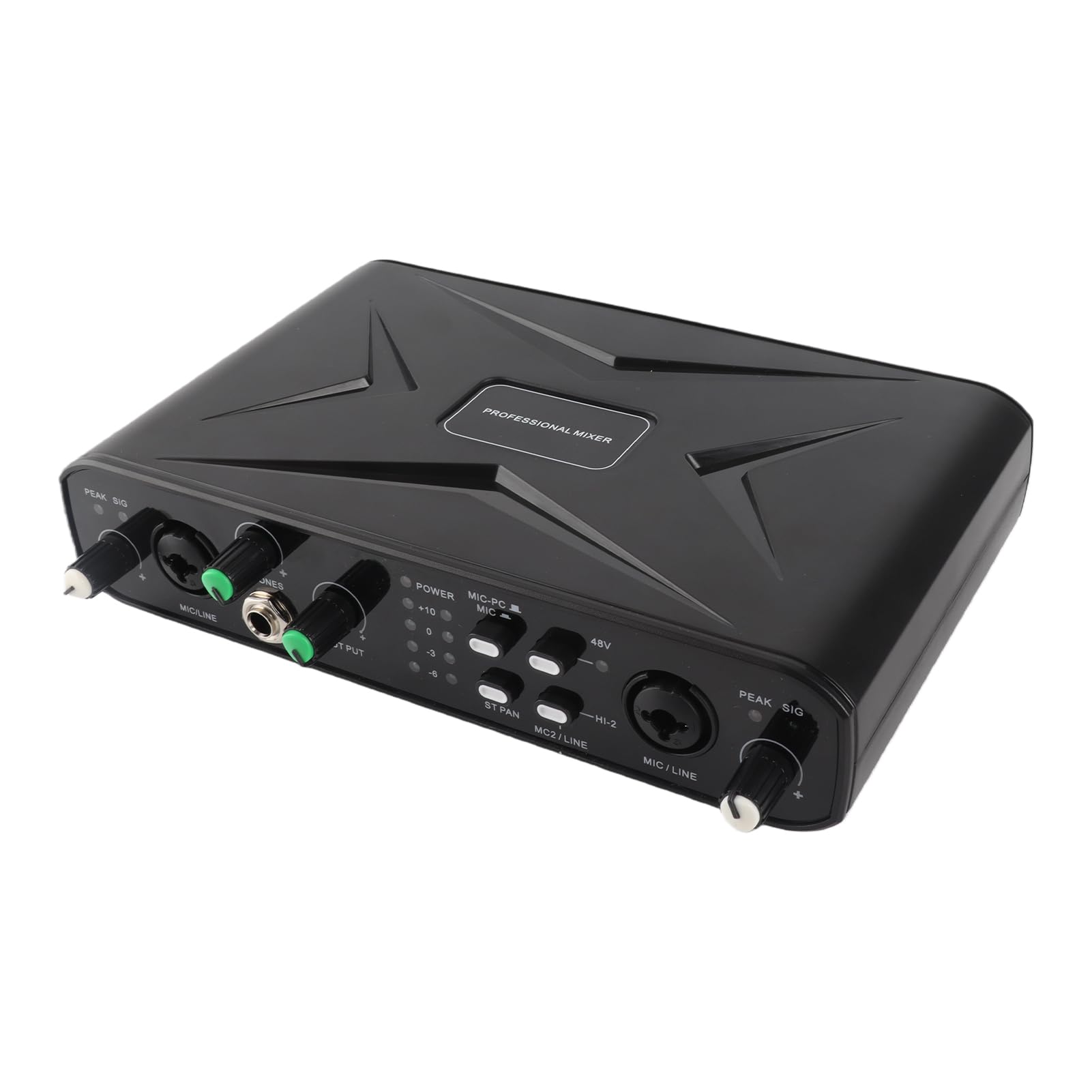 Luocute Carte Son USB Externe, Interface Audio 32 Bits 384 KHz Plug and Play avec Préamplificateur de Microphone, Alimentation Fantôme 48 V pour Diffusion en Direct, karaoké,