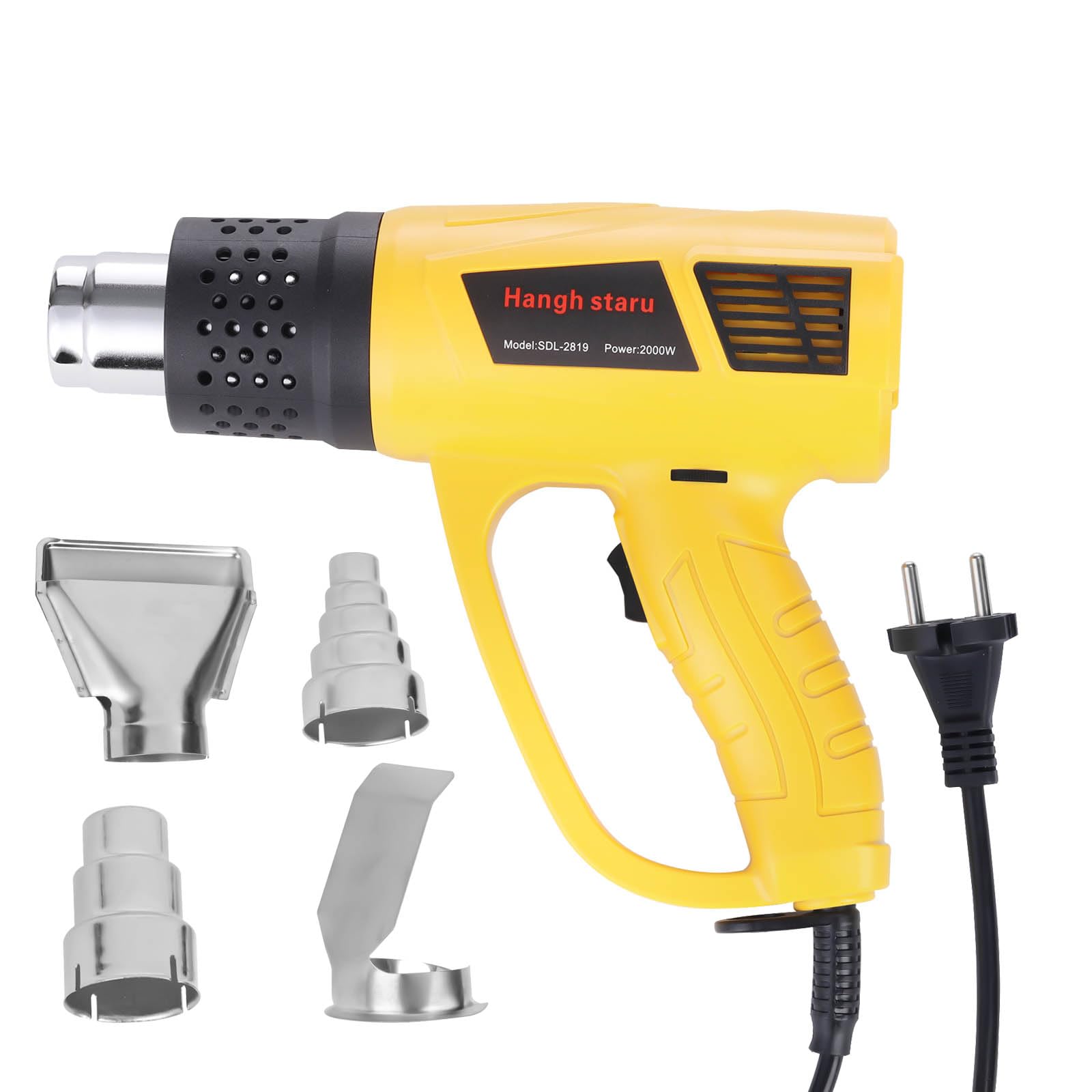 Zestaw Pistoletu na Gorące Powietrze 2000W, Regulowana Temperatura 140℉-1112℉ (60-600℃), Ceramiczny Element Grzewczy, 4 Dysze, Ochrona Przed Przegrzaniem, Do Grzania, Spawania i Skręcania