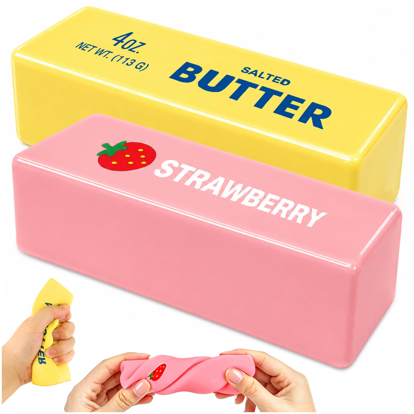 Butter Stick + Strawberry Butter – Slow Rise Fidget Toy