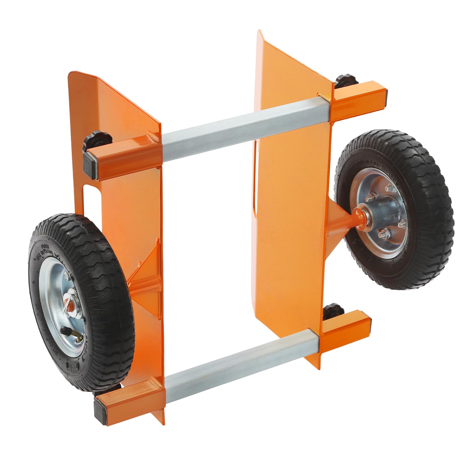 Carro de placas, de acero aleado, con neumáticos de goma de 20 cm, color naranja