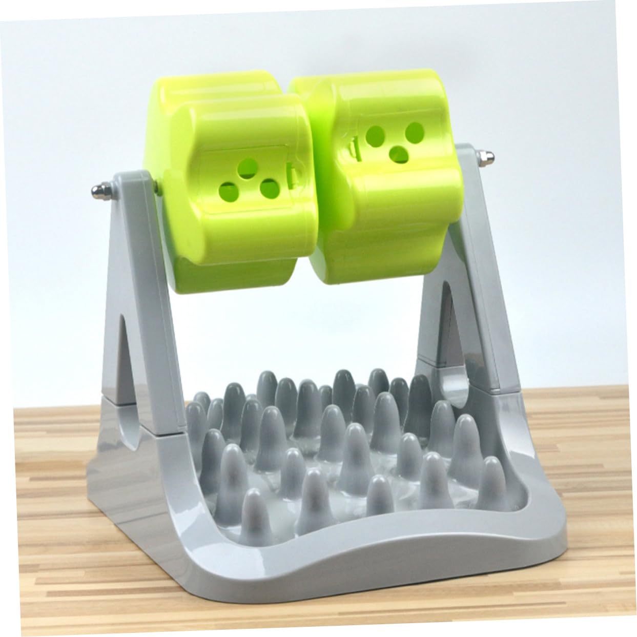 Dispenser Automatico Cibo Cani Rotante Verde in Abs 1 Pezzo | Design a Tamburo Anti-ingozzamento, Leggero e Facile da Pulire, per Addestramento e Uso Quotidiano